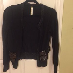 Sequined black cardigan